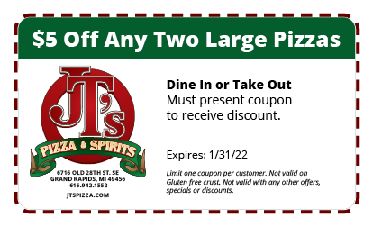 $5 Off Any Two Large Pizzas