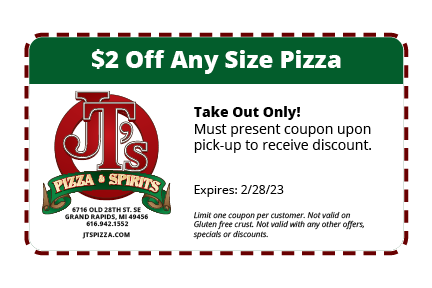 $2 Off Any Size Pizza