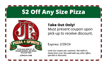 $2 Off Any Size Pizza