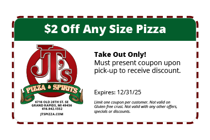 $2 Off Any Size Pizza