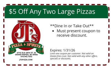 $5 Off Any Two Large Pizzas