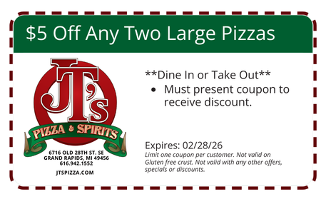 $5 Off Any Two Large Pizzas