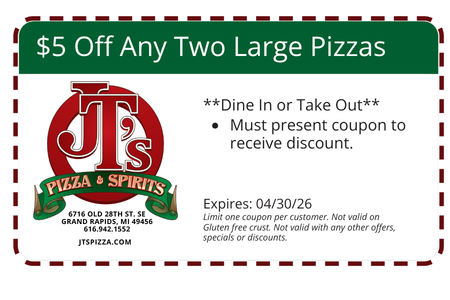 $5 Off Any Two Large Pizzas